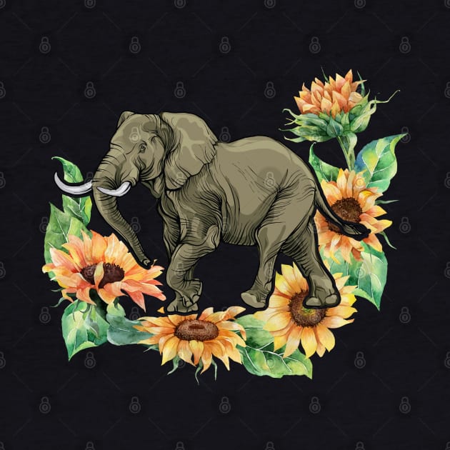 Sunflower Elephant Gift by TabbyDesigns